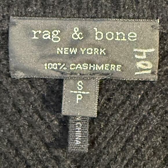 Rag & Bone Women's V-Neck Black Cashmere Knit Long Sweater Size Small - Picture 6 of 7